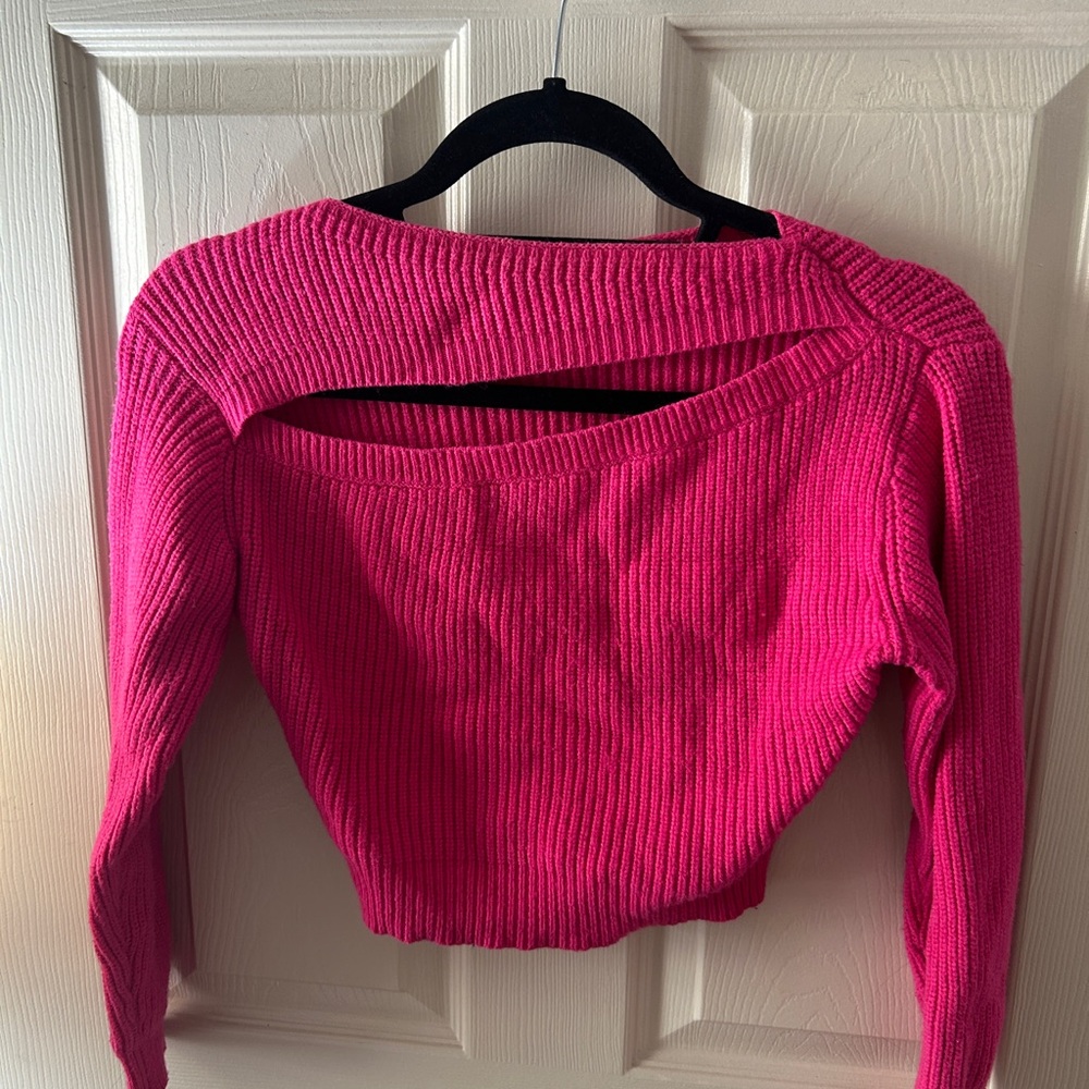 Superdown Fuchsia Off-the-Shoulder Sweater